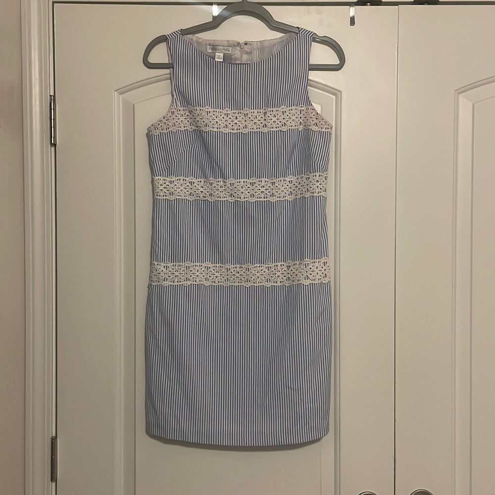 Blue seersucker dress